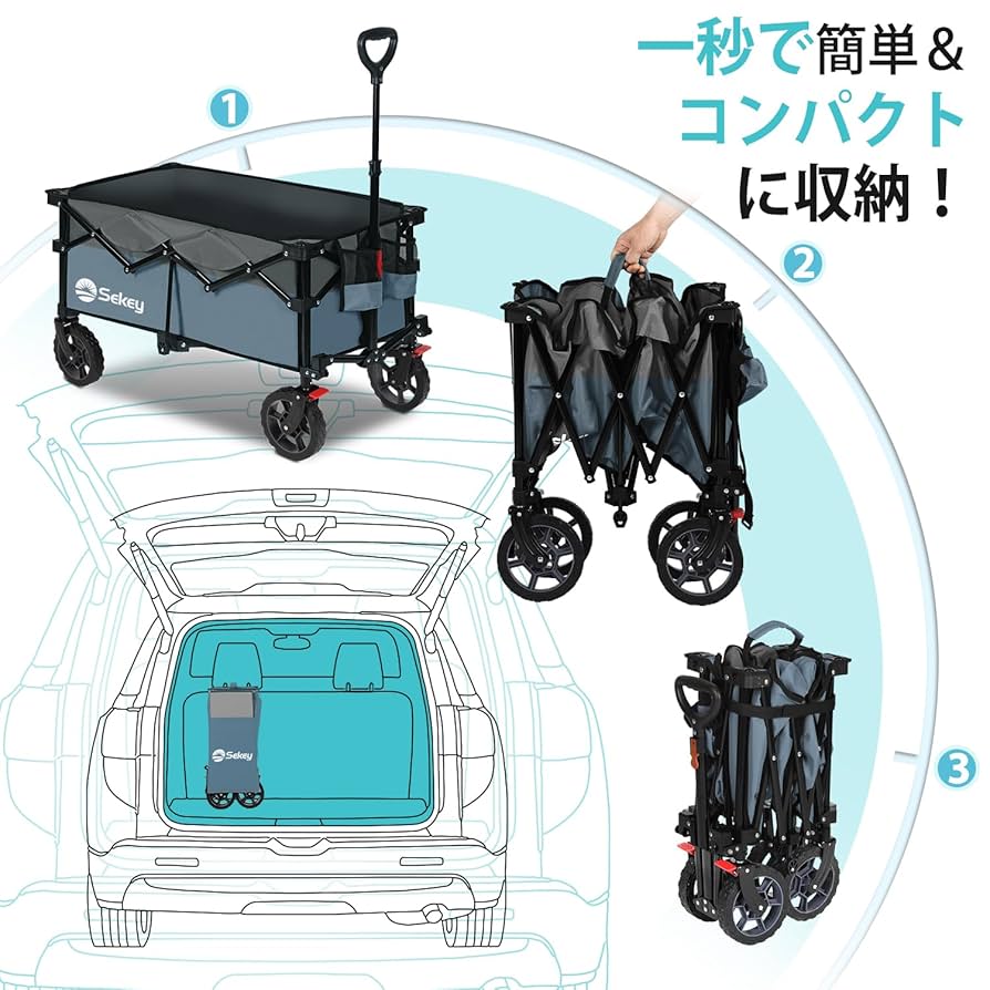 キャリーワゴン アウトドアワゴン 折り畳み式 大容量150L 耐荷重150kg アウトドア用品 キャリーワゴン 150l」の人気商品一覧 | 安い